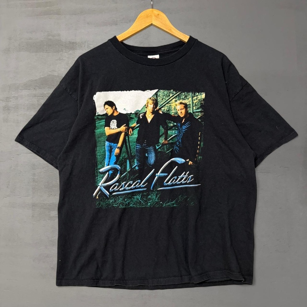 Rascal Flatts Concert Tour T-Shirt Black Graphic Band Tee XL